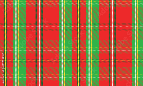 Traditional Red Green Black Tartan Plaid Seamless Pattern