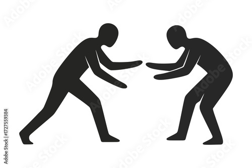 Vector art of two people reaching out to each other a symbolic representation of connection, support, and collaboration between individuals