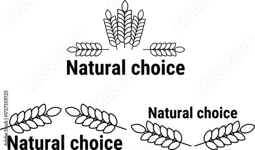 Natural Choice logo set with wheat ears
