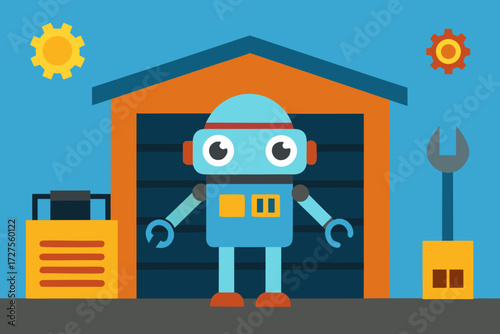 vector illustration of robot
