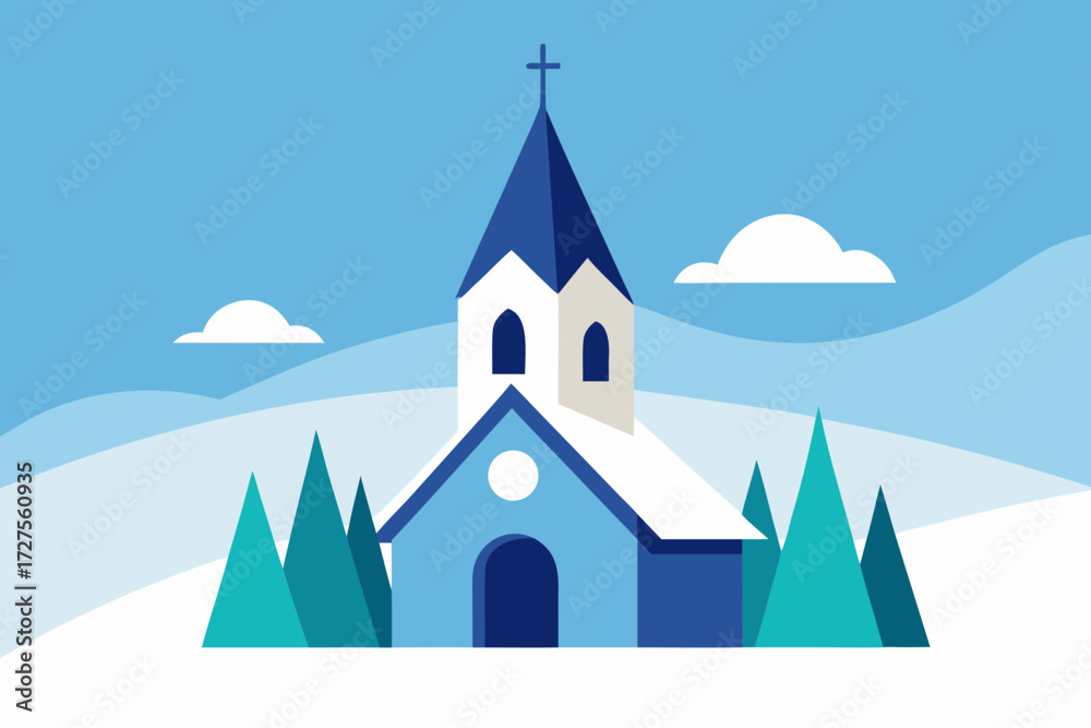 Naklejka premium church in the mountains