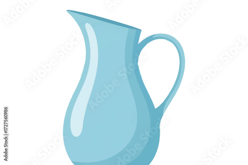 Vector art of a light blue pitcher, perfect for serving refreshing beverages like water, juice, or lemonade at picnics, parties, or everyday meals
