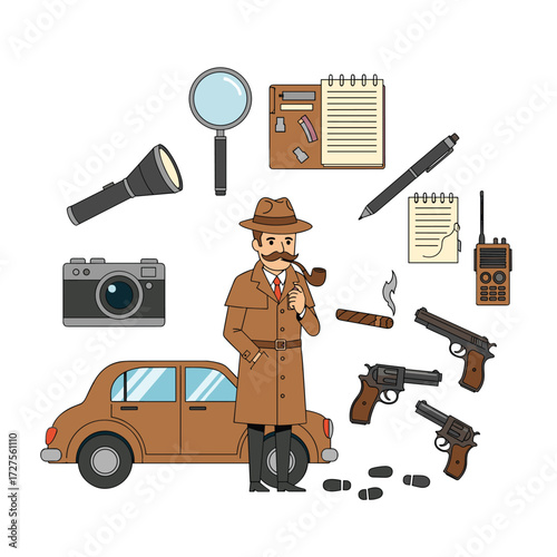 Detective skills and investigative tools for solving mysteries.