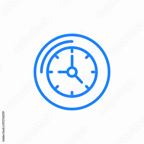 clock time hour icon sign vector