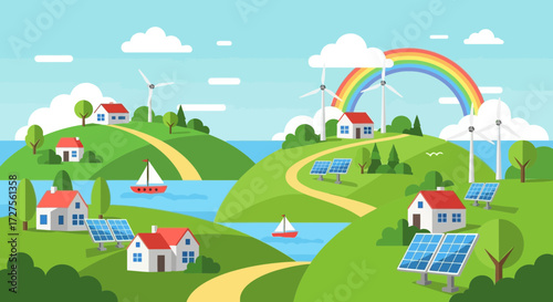 landscape with rainbow