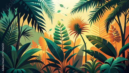 palm trees sunset