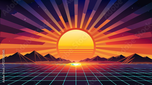 sunset over the city