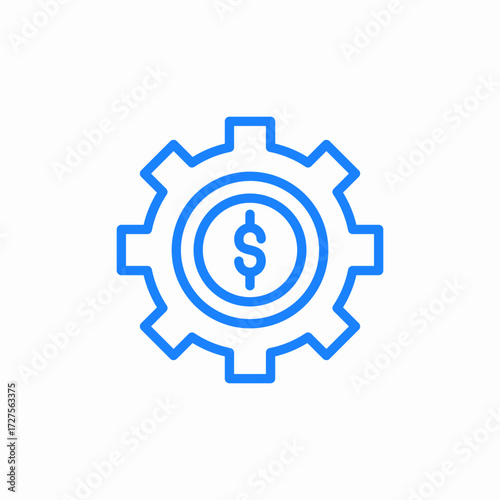 financial settings gear icon sign vector