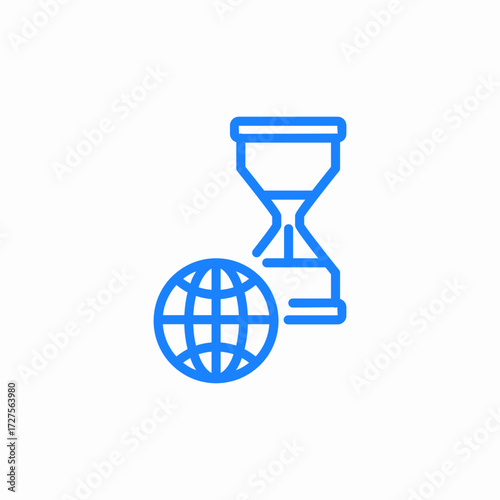 globe hourglass icon sign vector
