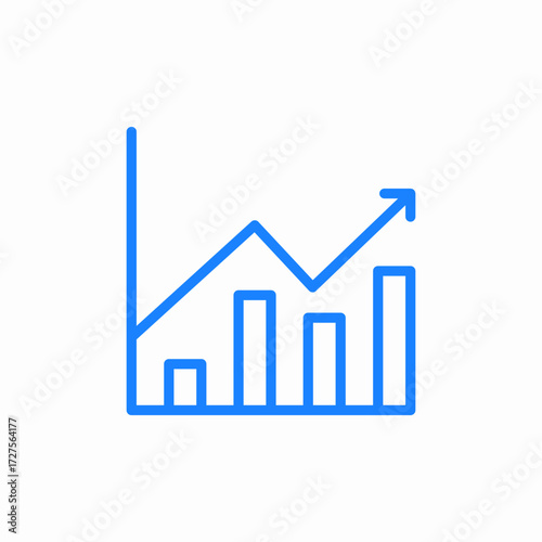 growth data icon sign vector