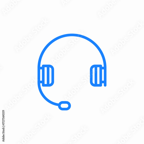 headphones mic icon sign vector