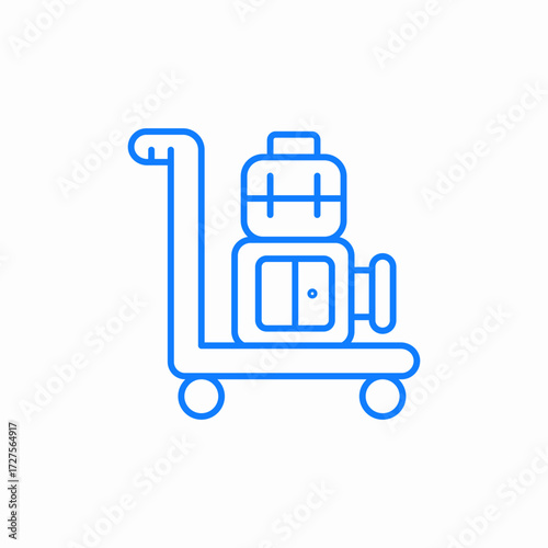 luggage cart icon sign vector
