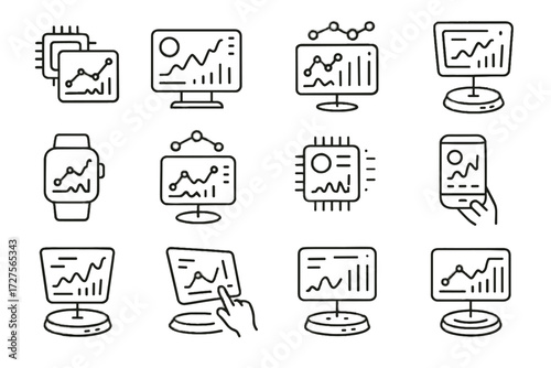 Tracker interactive holographic icon vector device portable predictive data monitoring
