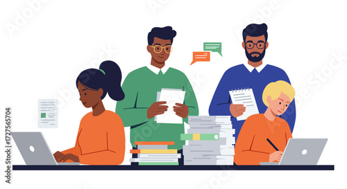 group of business people working together