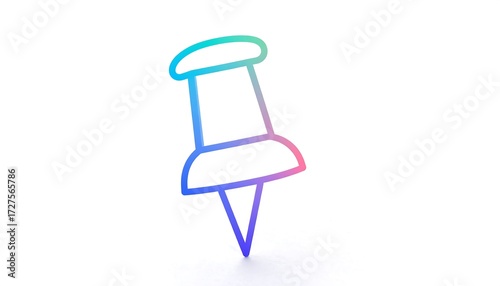 Colorful outline of a pushpin