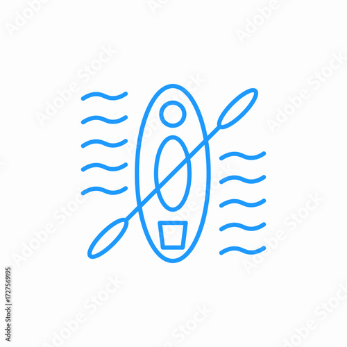 kayak paddle water icon sign vector