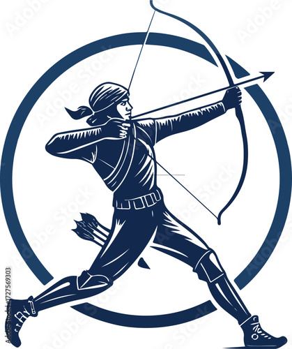 vector illustration of a man with bow silhouette