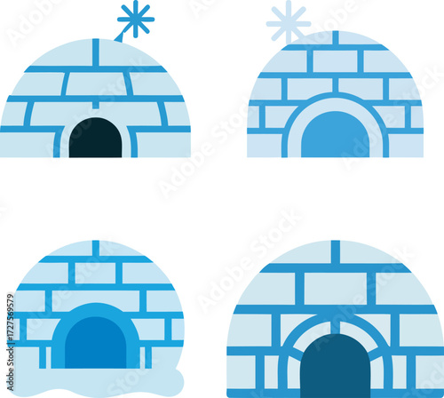 Igloo Variety Illustration Collection for Winter Designs and Creative Projects