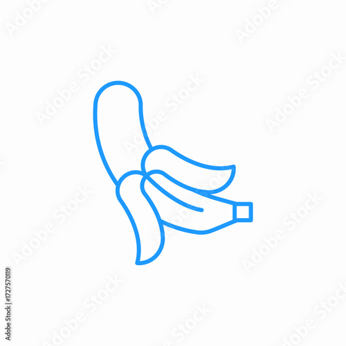 peeled banana fruit icon sign vector