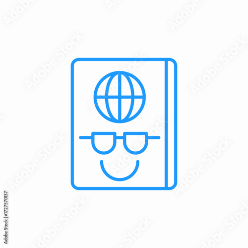 passport travel fun icon sign vector