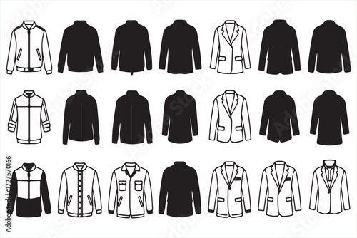 set of black and white clothing collection