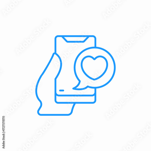phone love message icon sign vector