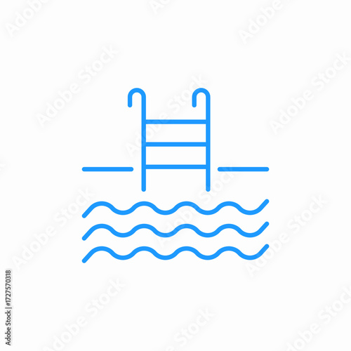 pool ladder water icon sign vector
