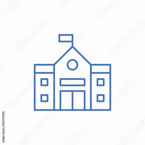 school building icon sign vector