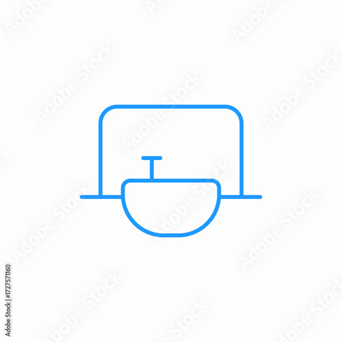 sink mirror station icon sign vector