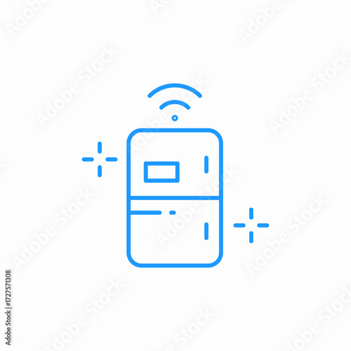 smart kitchen fridge icon sign vector