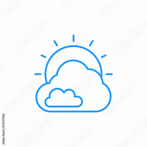 sun clouds weather icon sign vector