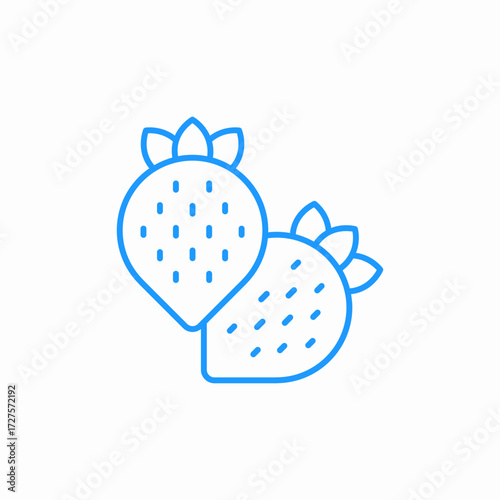 sweet juicy strawberries icon sign vector