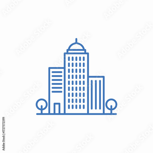tall buildings icon sign vector