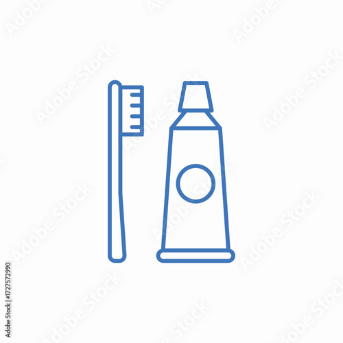 toothpaste brush icon sign vector