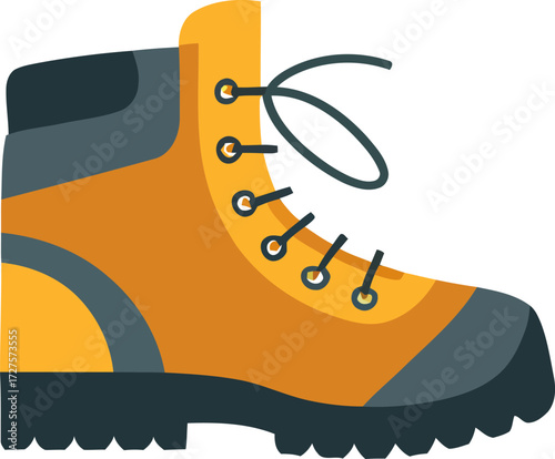 Hiking boot illustration design for outdoor adventure and travel concept