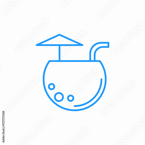 tropical cocktail drink icon sign vector