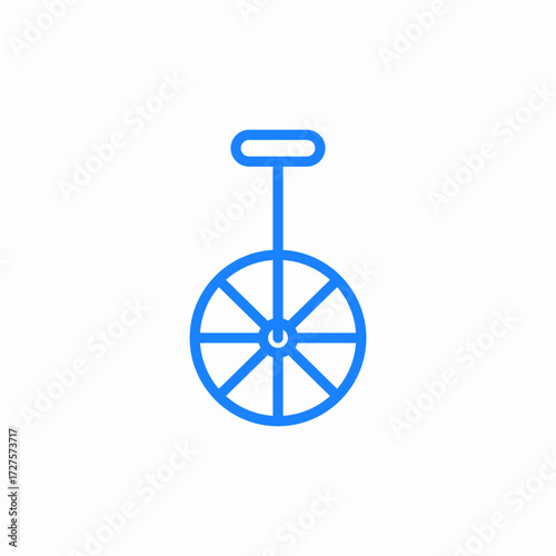 unicycle circus icon sign vector