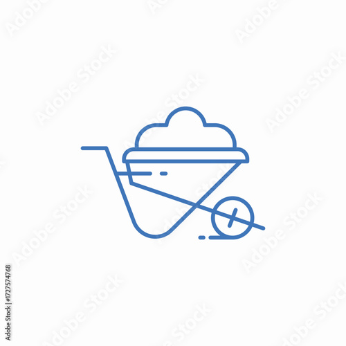 wheelbarrow sand icon sign vector