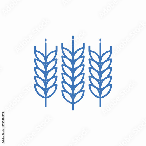 wheat spike icon sign vector