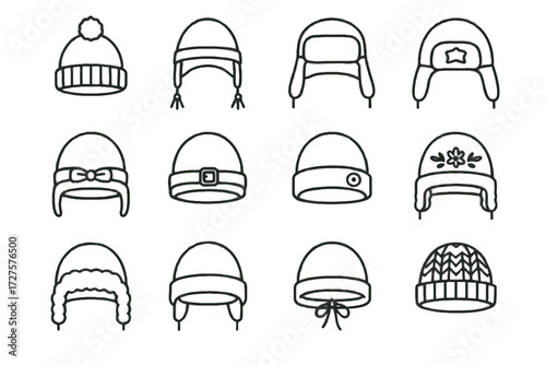 Strings earflaps tassel trim hat buckle decorative embroidery icon icons tie winter