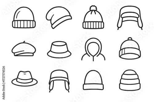 Cuff icon hooded vector winter hat slouchy cap knit folded fedora layered