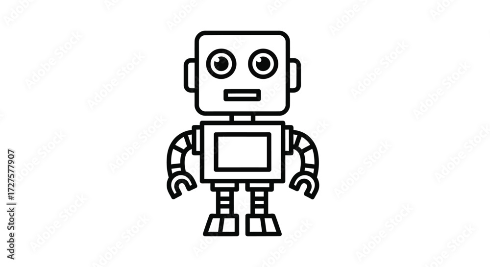 Fototapeta premium Cute robot character illustration