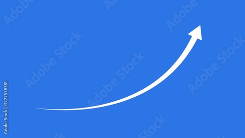 Abstract arrow business graph icon animation background.