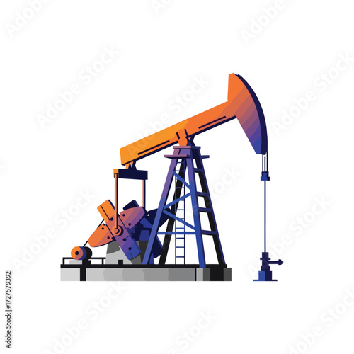 Illustration of an oil pump, symbolizing the extraction of crude oil and the energy industrys operations