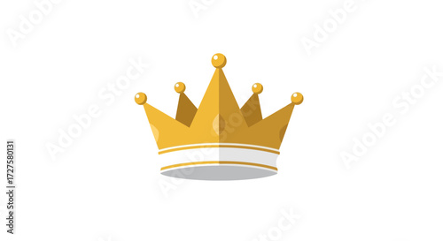 A gleaming golden crown, symbolizing royalty, power, and success, is presented in a clean, isolated graphic illustration