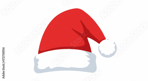 Classic red Santa hat with a white fluffy pom-pom, perfect for Christmas and holiday celebrations