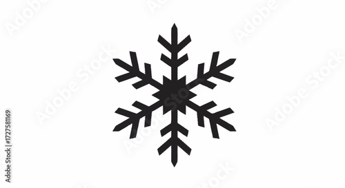 Stylized Snowflake Illustration - A Geometric Representation of Winter's Cold Beauty and Seasonal Decor