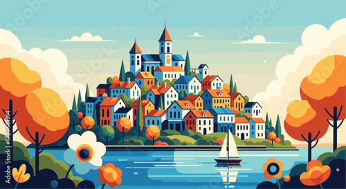 autumn landscape with trees