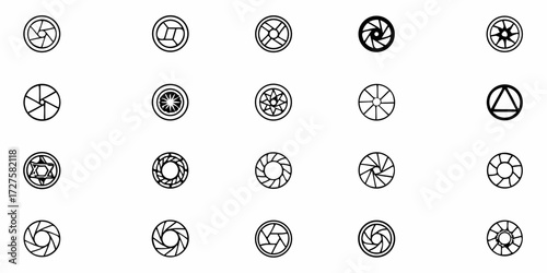 Discover a versatile collection of professional aperture icons, perfect for photography, technology, and design projects, offering dynamic visual elements for modern applications.