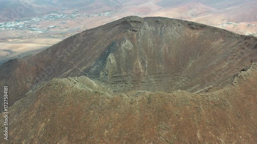 Aerial View of Caldera de Gayria Volcano in Fuerteventura, Canary Islands